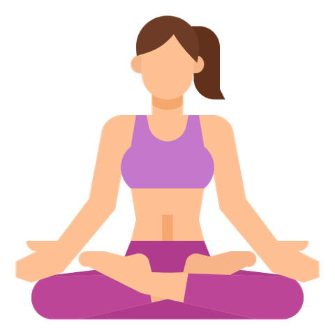 woman yoga cross-legged
