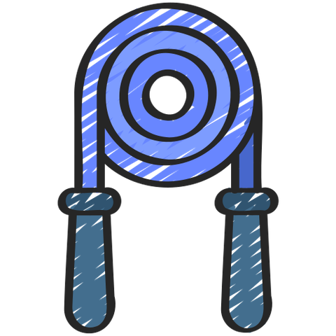 jump rope with purple cord