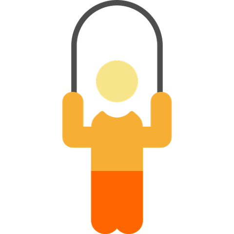 person jumping rope outdoors